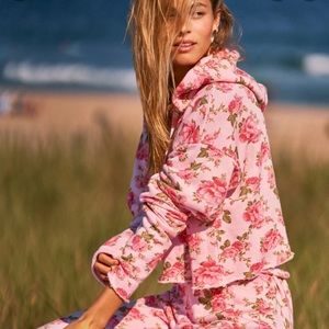 Loveshack Fancy Peony Print Hooded Sweatshirt